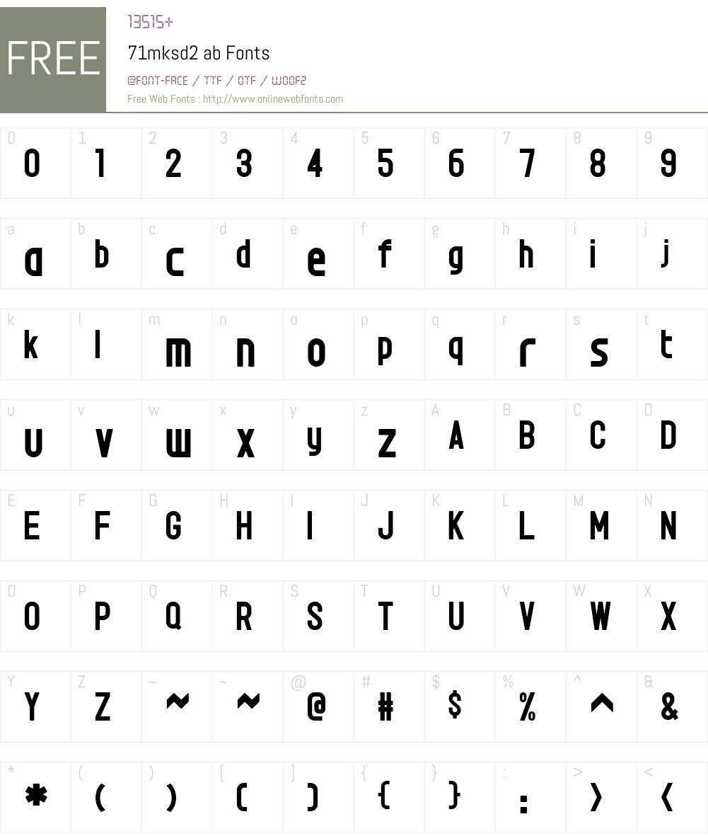71mksd2 Font Screenshots