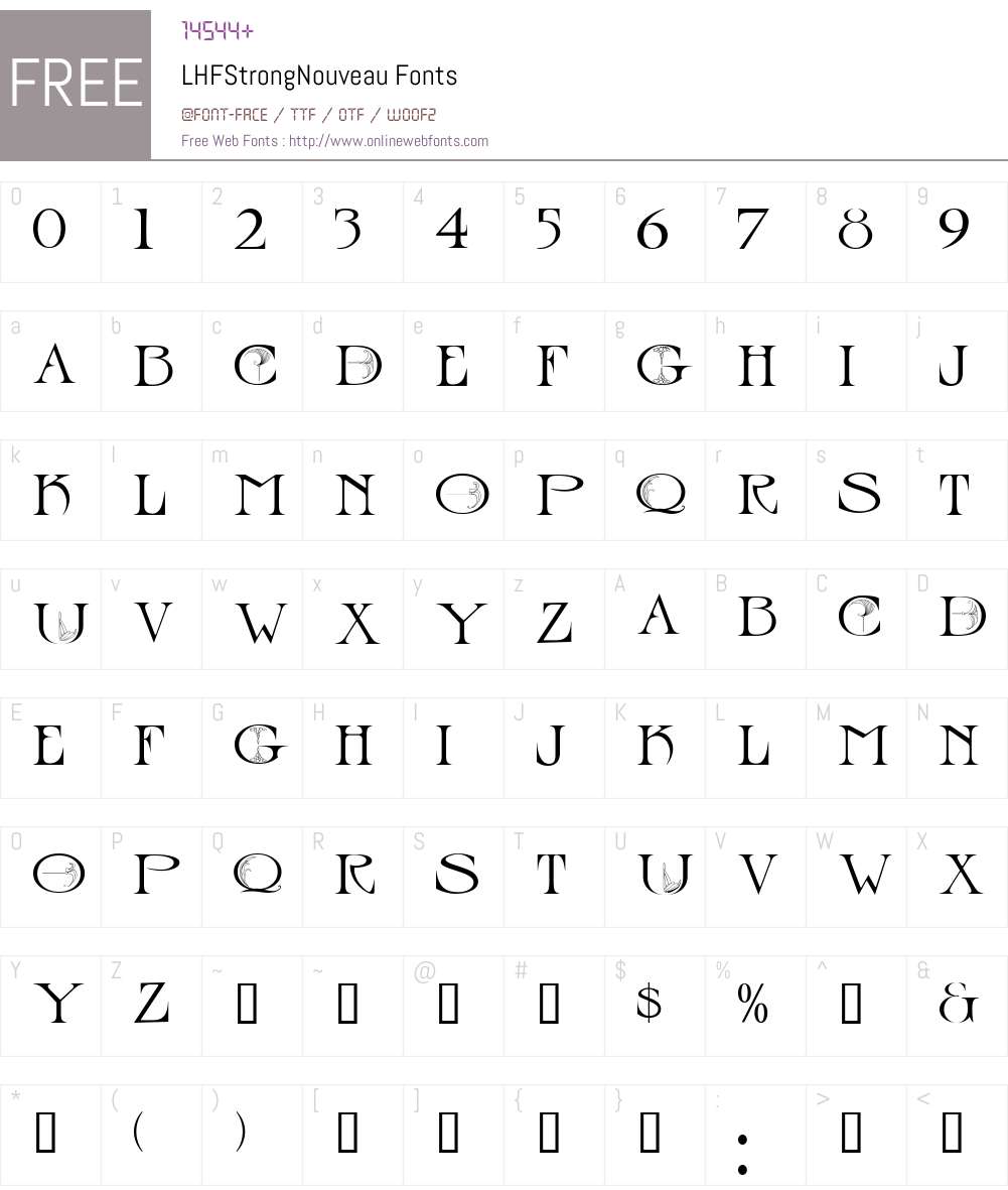 LHFStrongNouveau Font Screenshots
