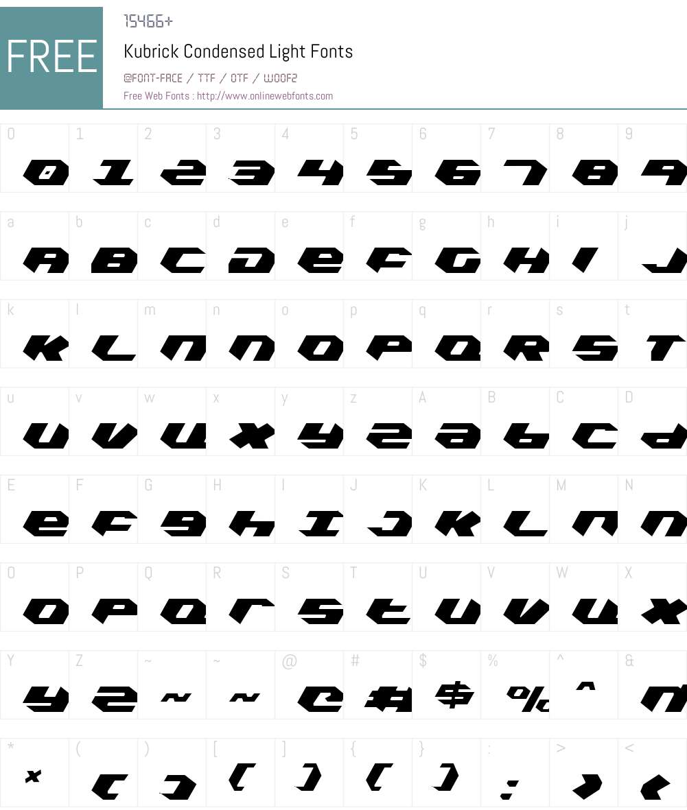 Kubrick Condensed Light Font Screenshots