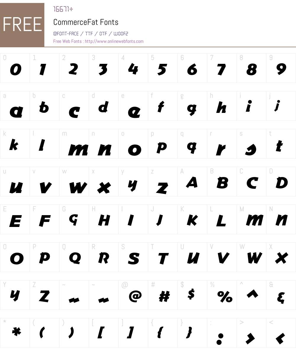 Commerce Font Screenshots