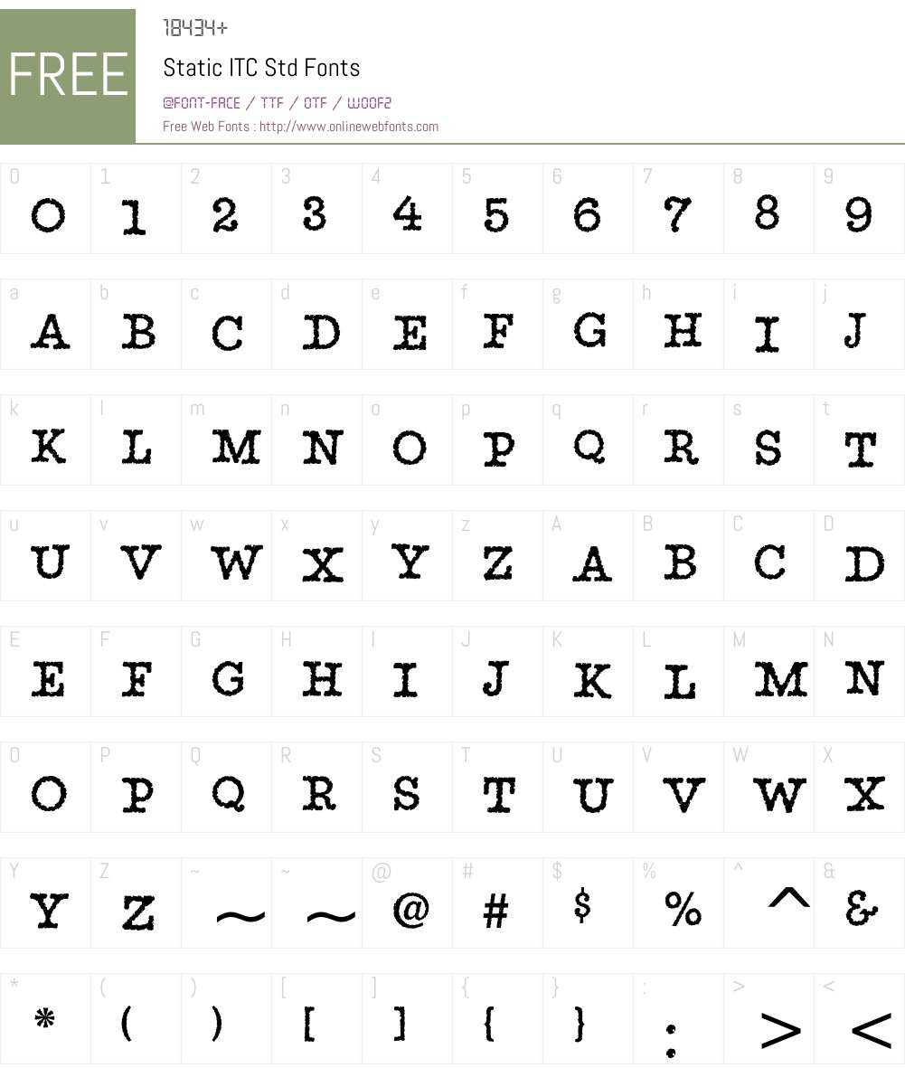 Static ITC Std Font Screenshots