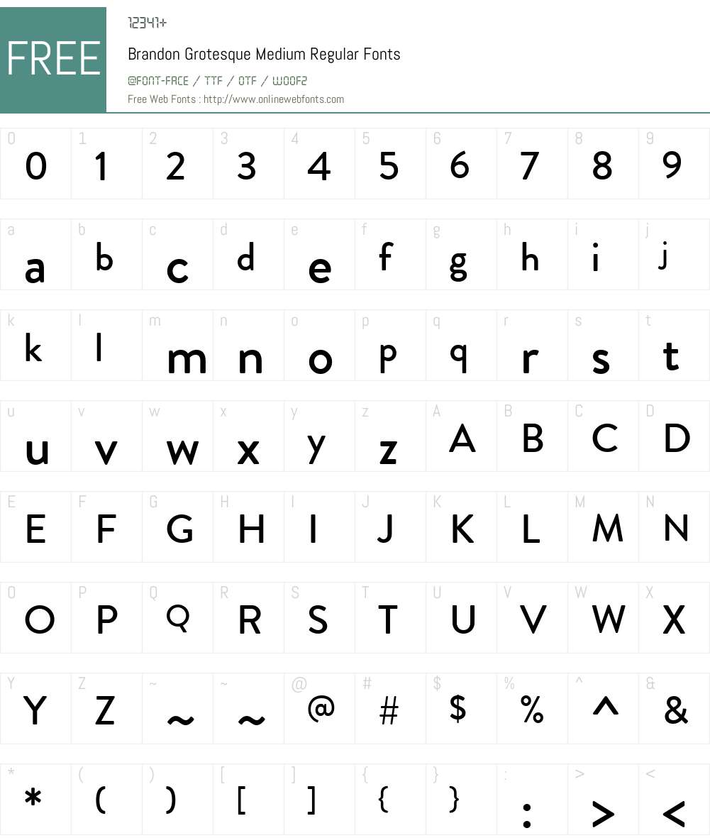 Brandon Grotesque Medium Font Screenshots