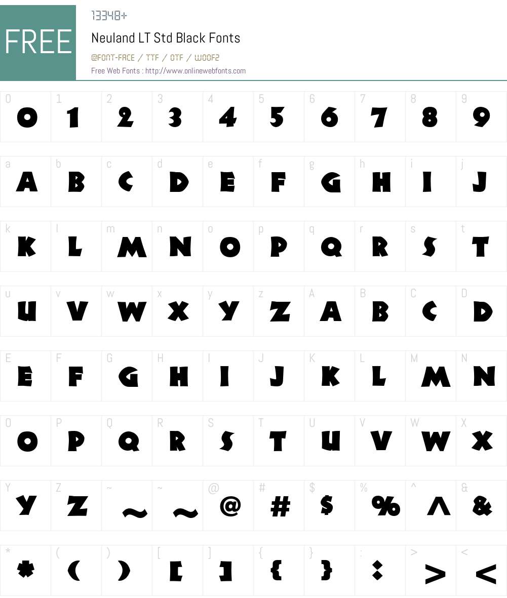 Neuland LT Std Font Screenshots