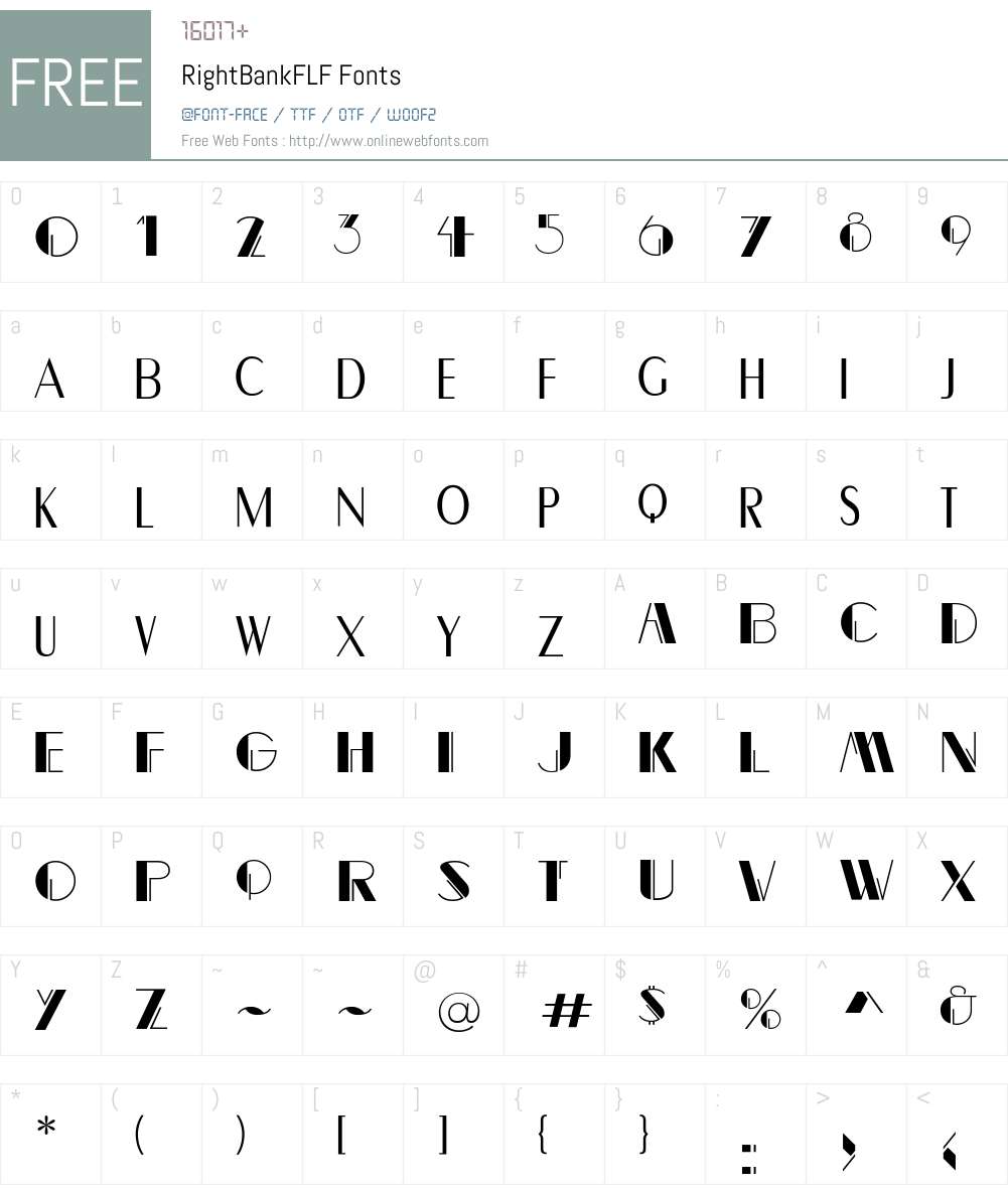 RightBankFLF Font Screenshots