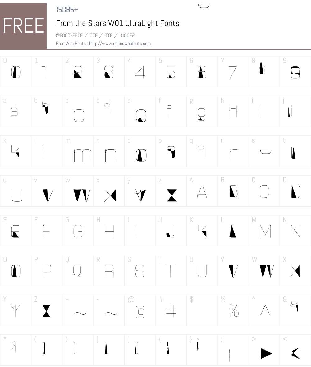 FromtheStarsW01-UltraLight Font Screenshots