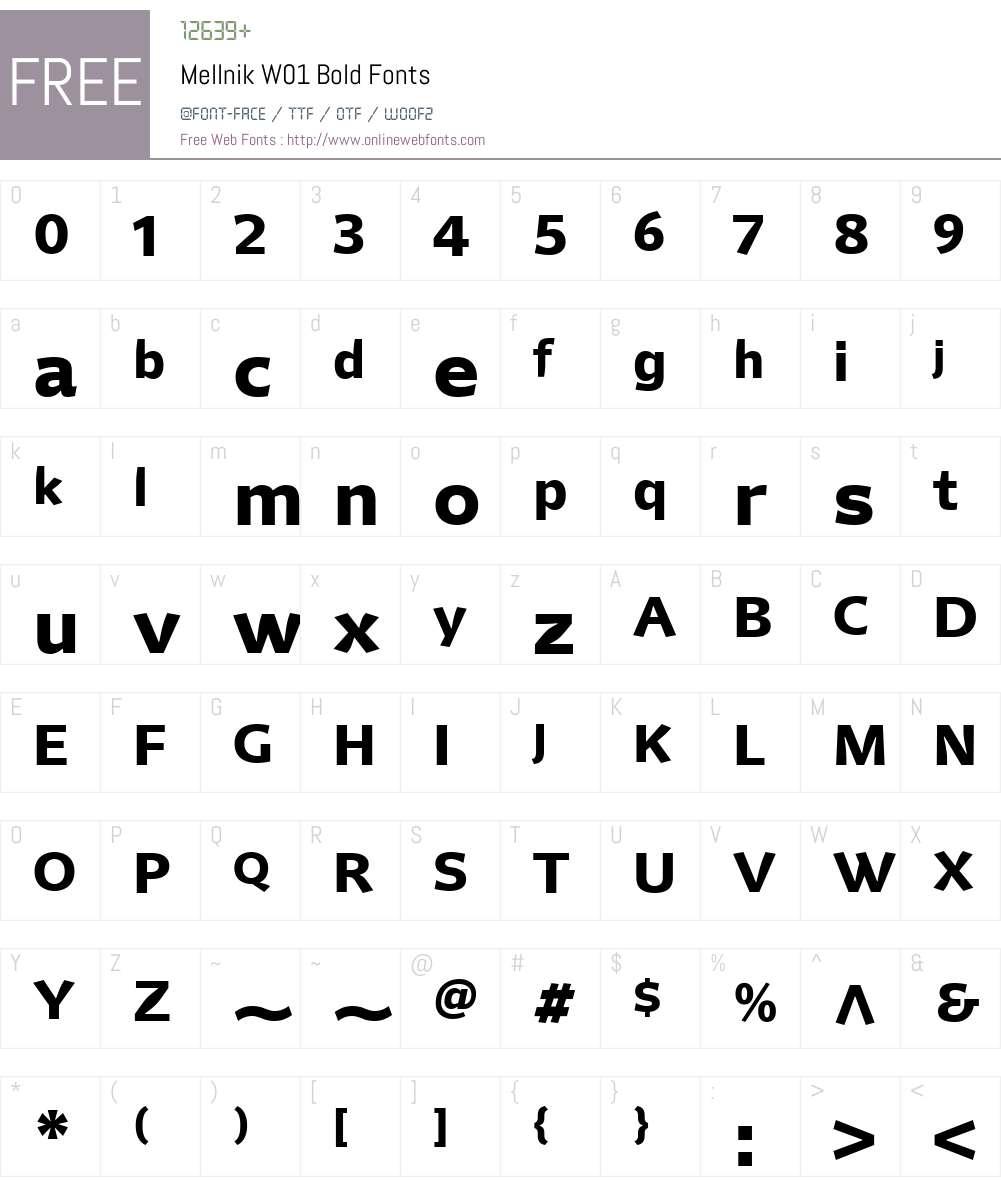 MellnikW01-Bold Font Screenshots