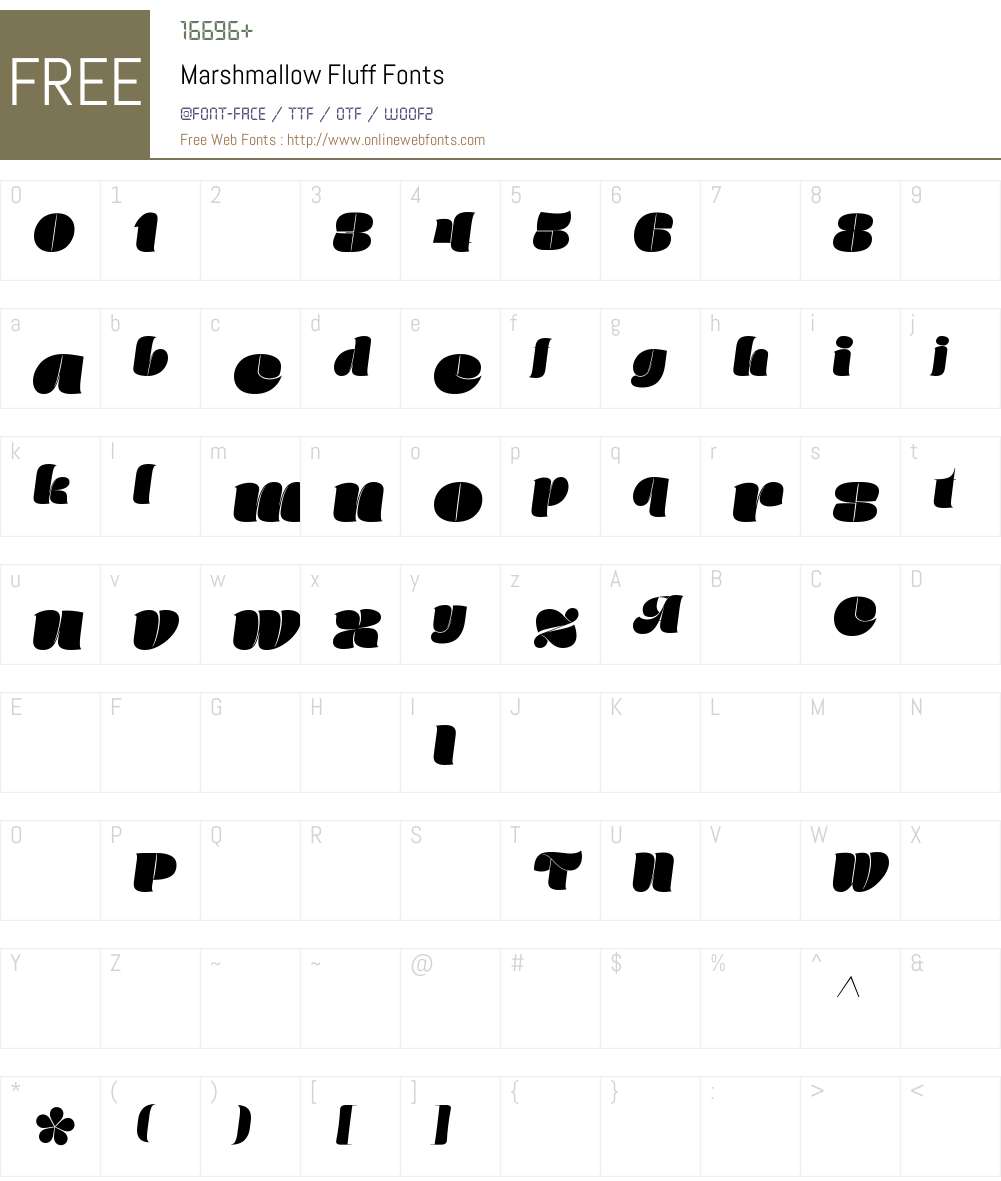 Marshmallow-Fluff Font Screenshots