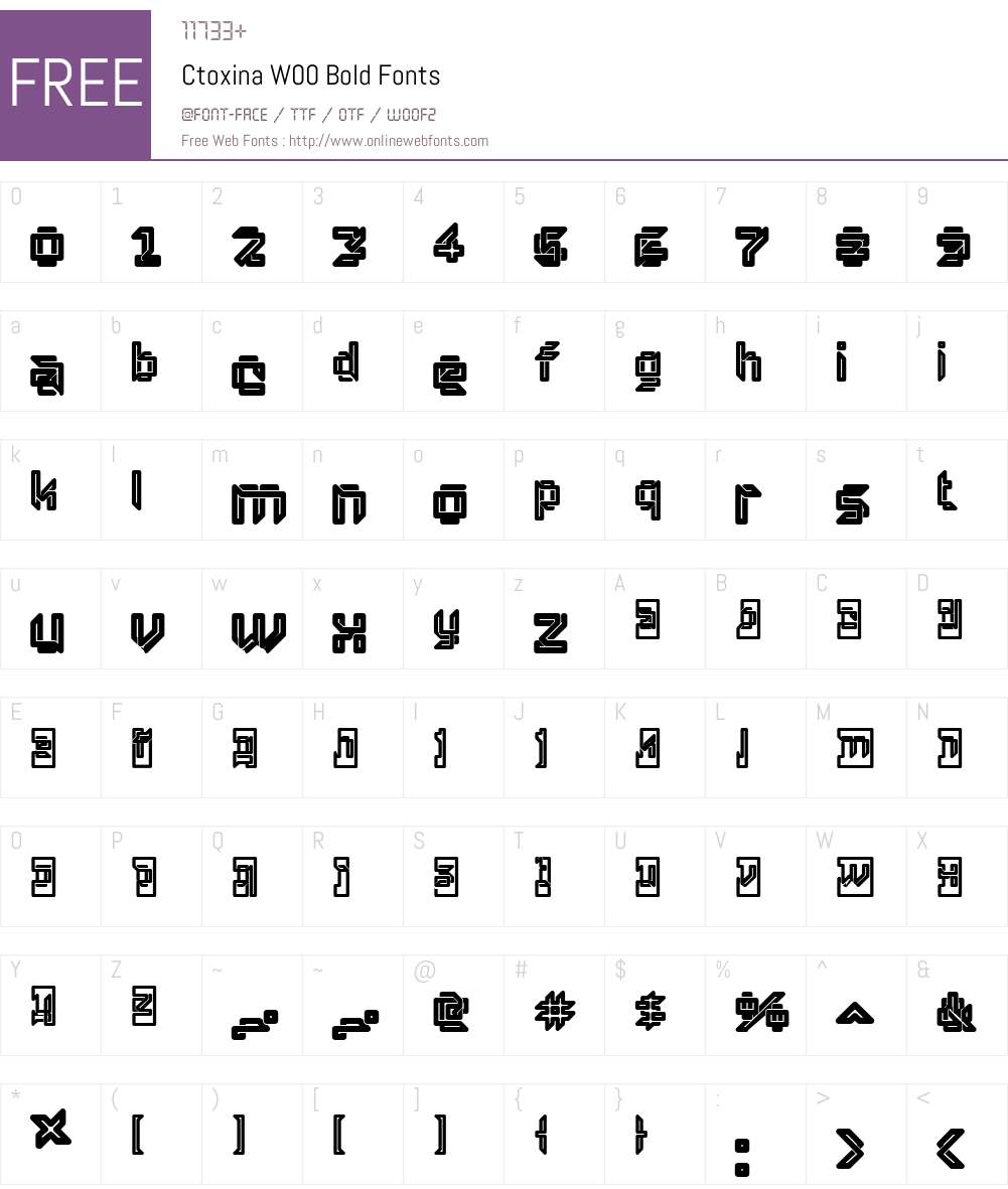 CtoxinaW00-Bold Font Screenshots