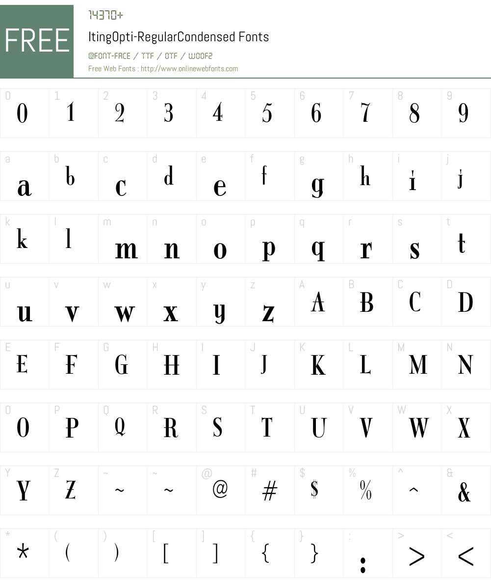 ItingOpti Font Screenshots