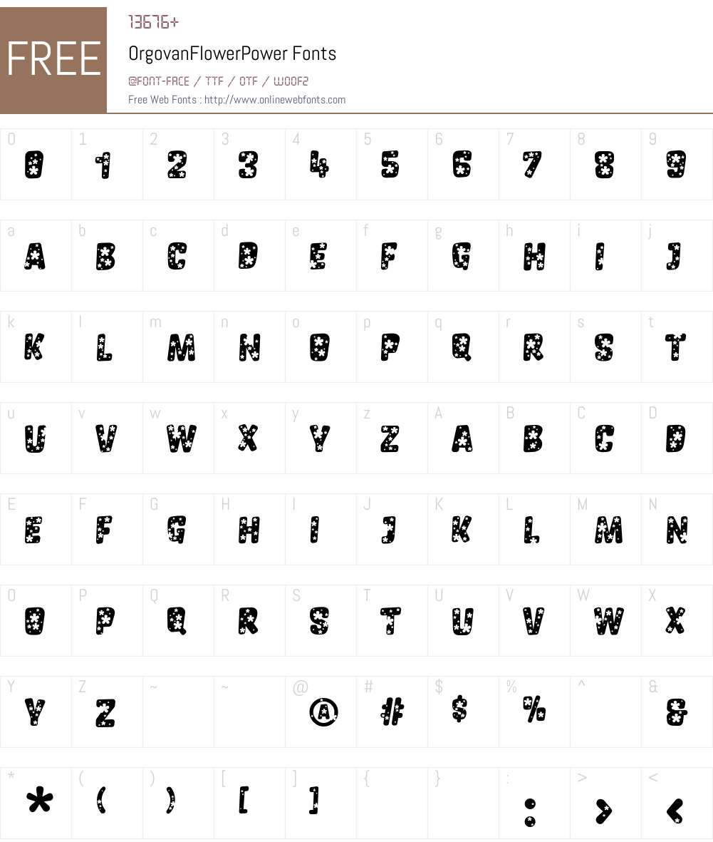 OrgovanFlowerPower Font Screenshots
