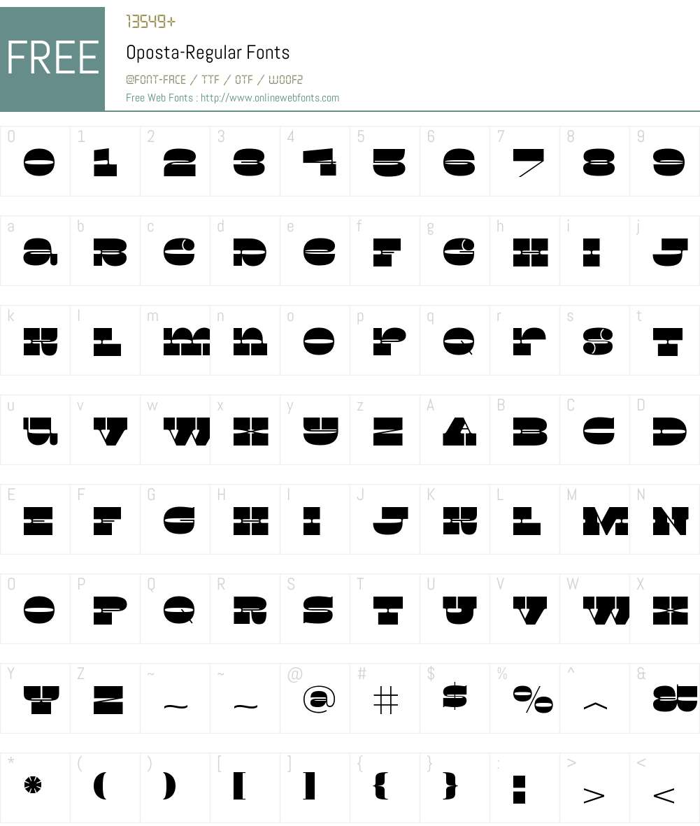 Oposta Font Screenshots