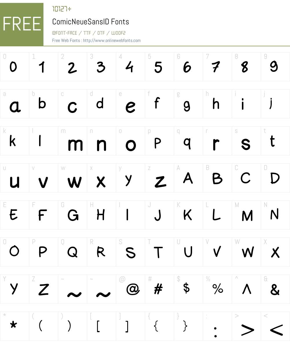 ComicNeueSansID Font Screenshots