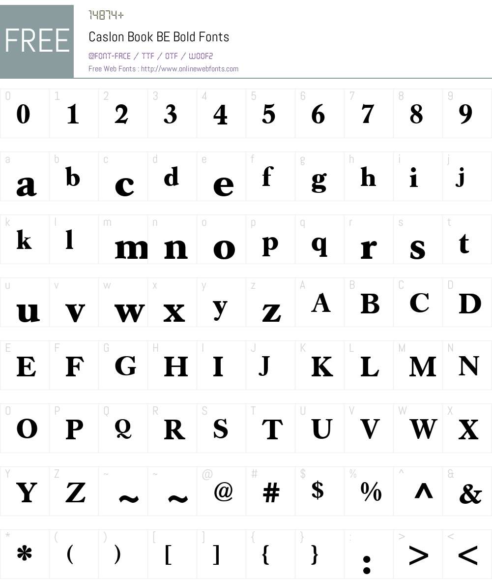 Caslon Book BE Font Screenshots