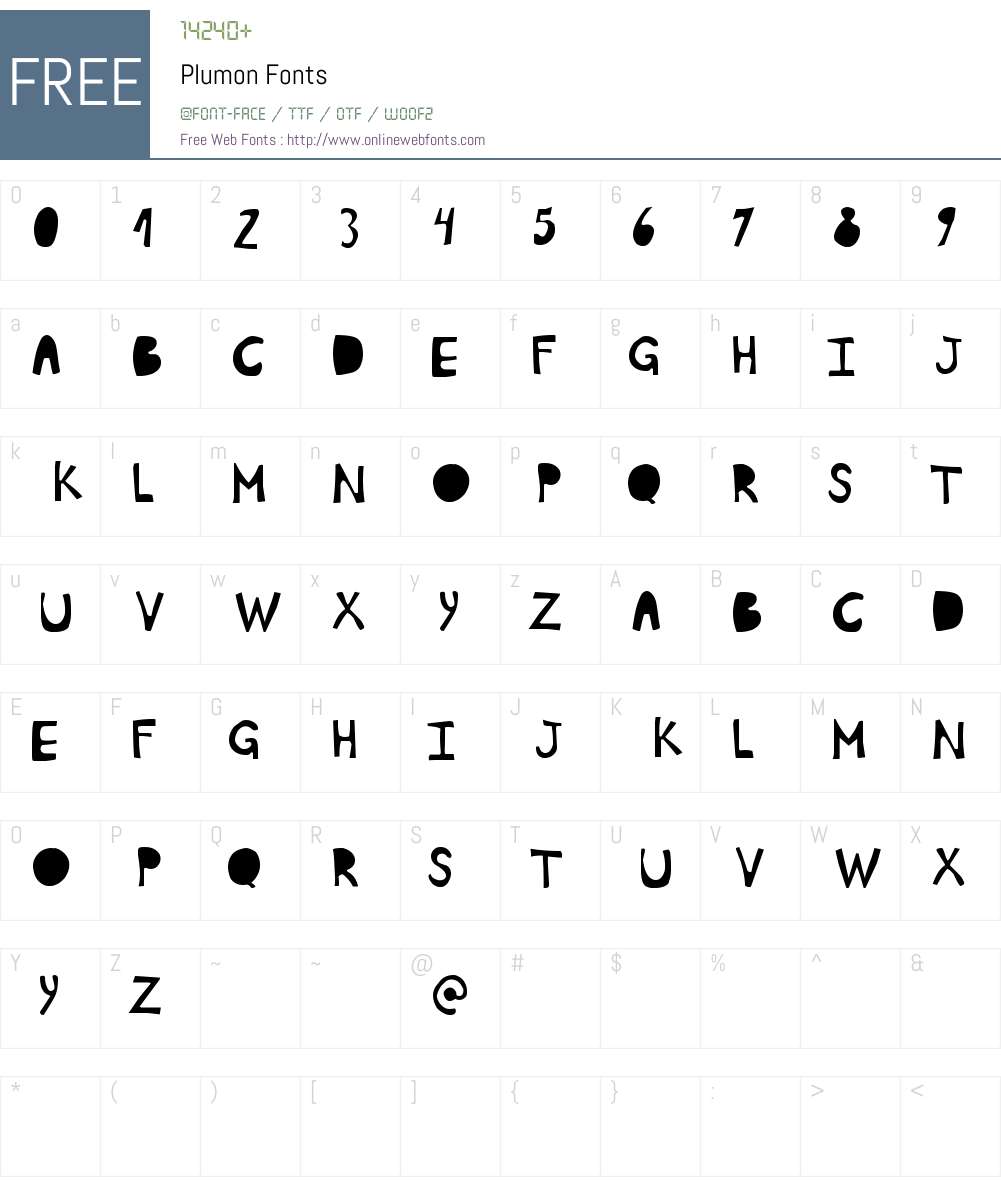 Plumon Font Screenshots