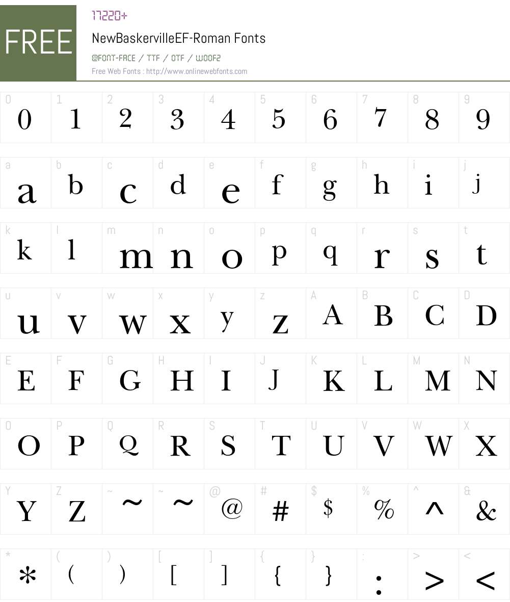 NewBaskervilleEF Font Screenshots