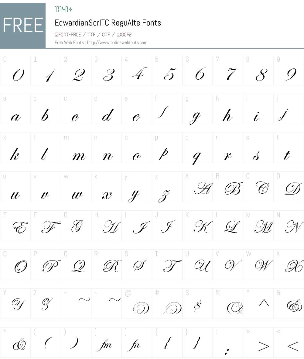 EdwardianScrITC Font Screenshots
