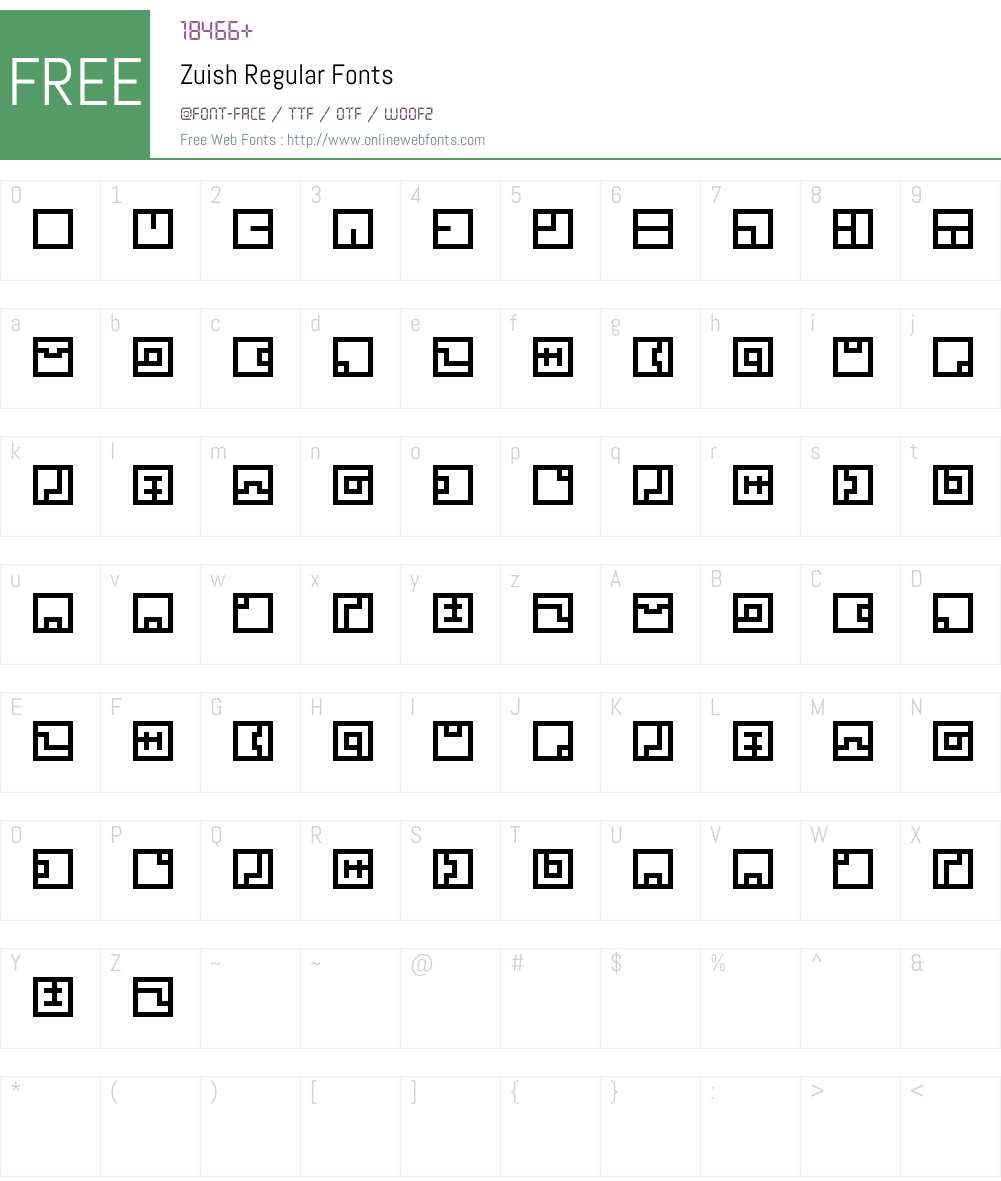 Zuish Font Screenshots