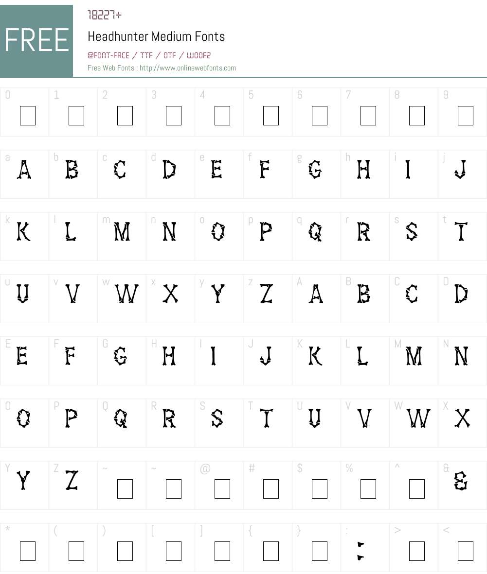 Headhunter Font Screenshots