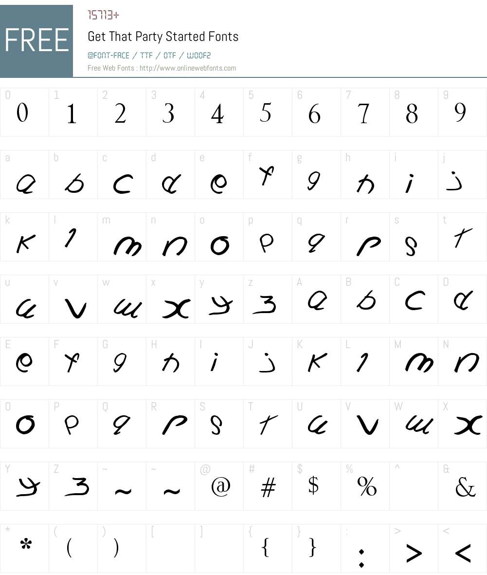 Get That Party Started Font Screenshots