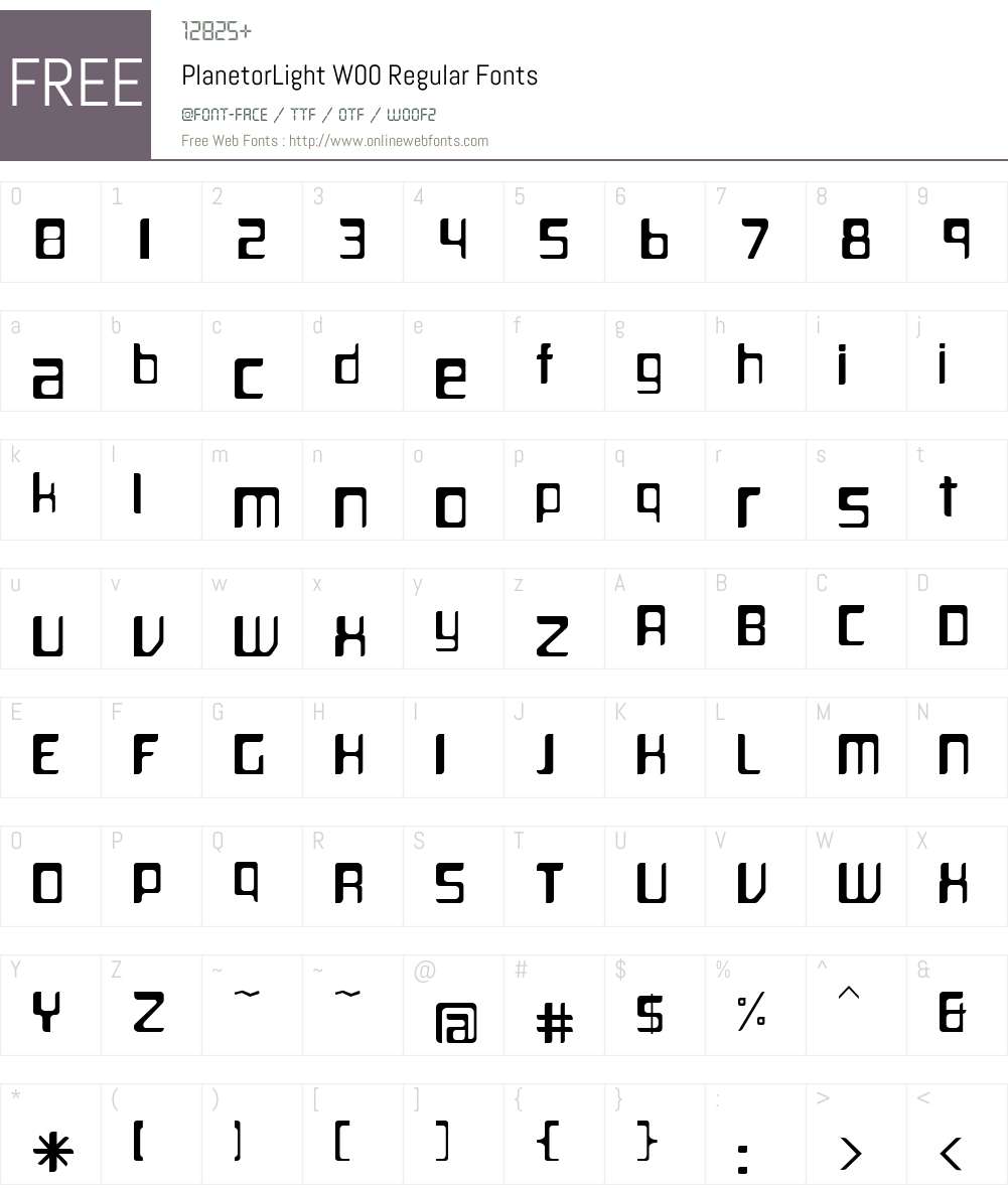 Planetor Font Screenshots