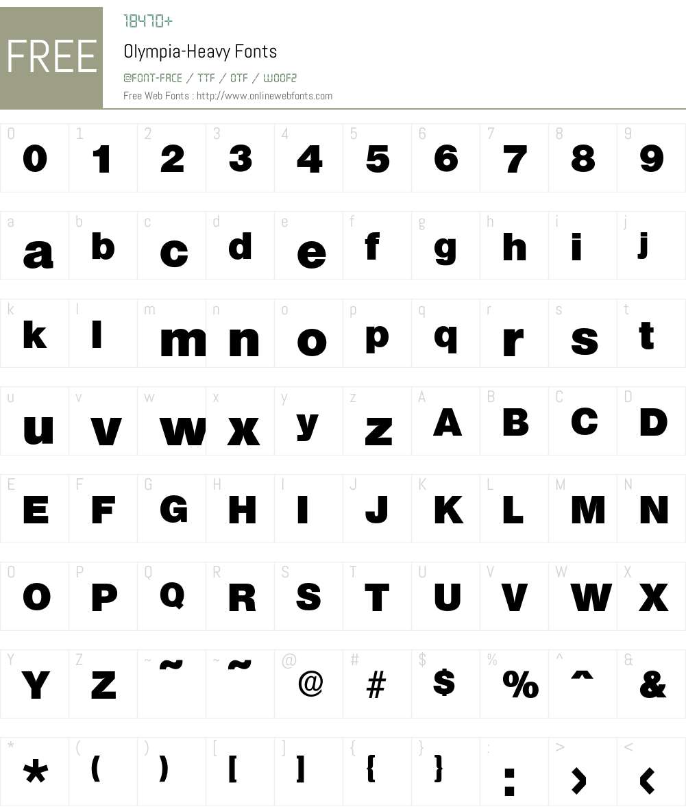 Olympia-Heavy Font Screenshots