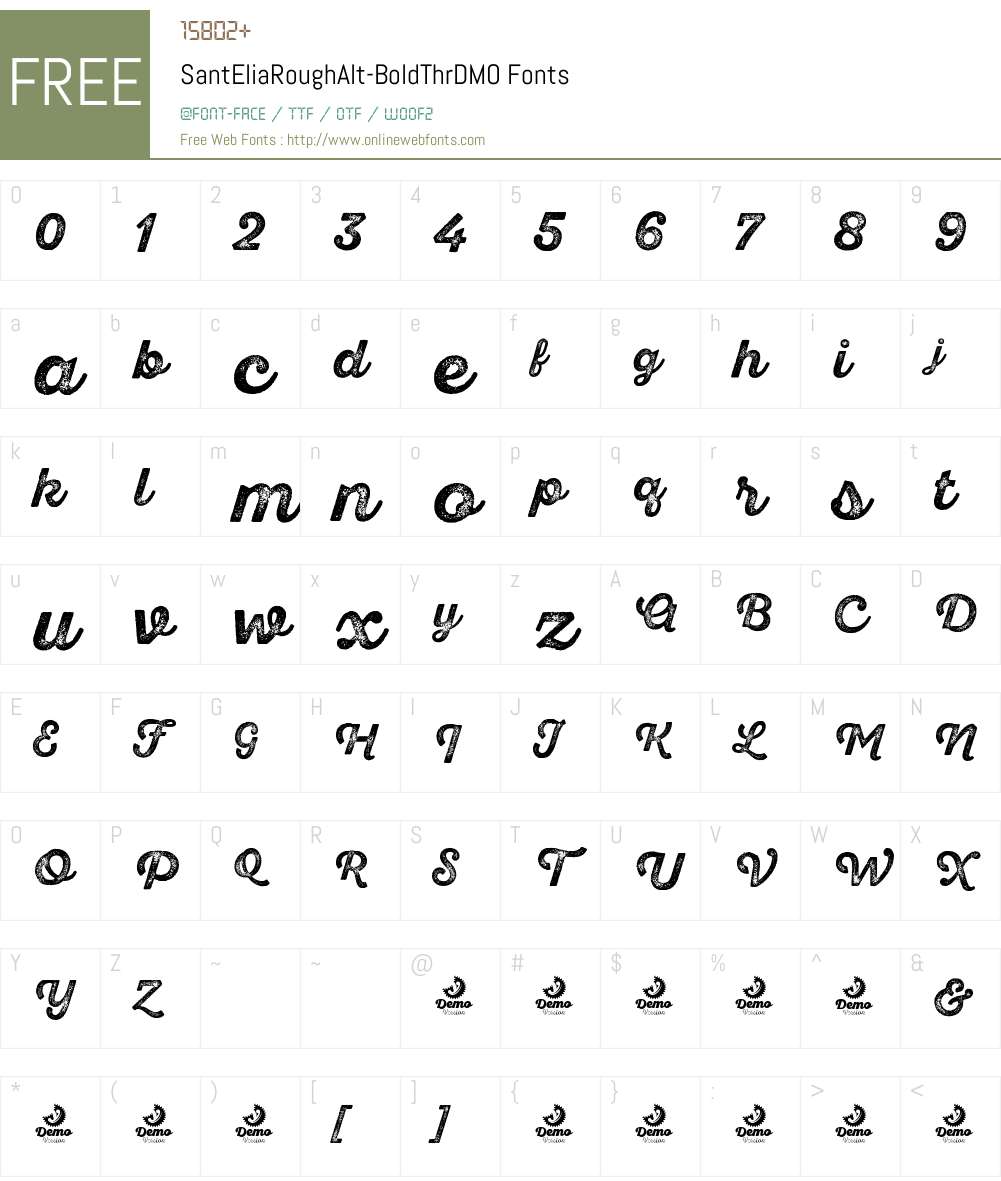 SantElia Rough Alt Bold ThrDMO 1.000 Fonts Free Download ...