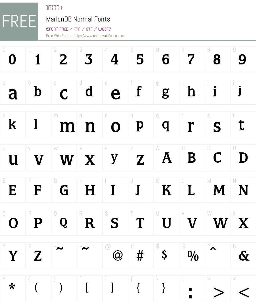 MarlonDB Font Screenshots