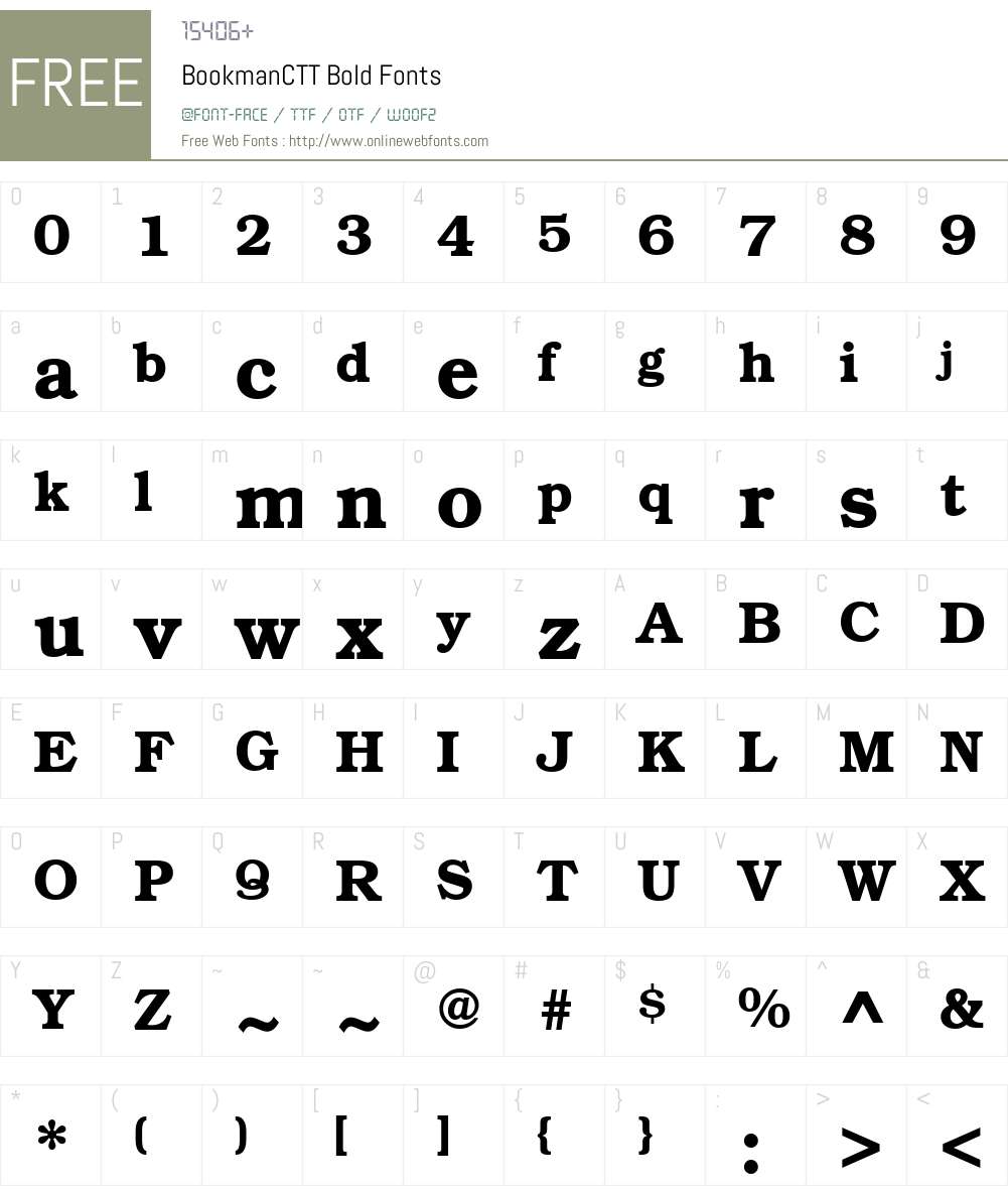 BookmanCTT Font Screenshots