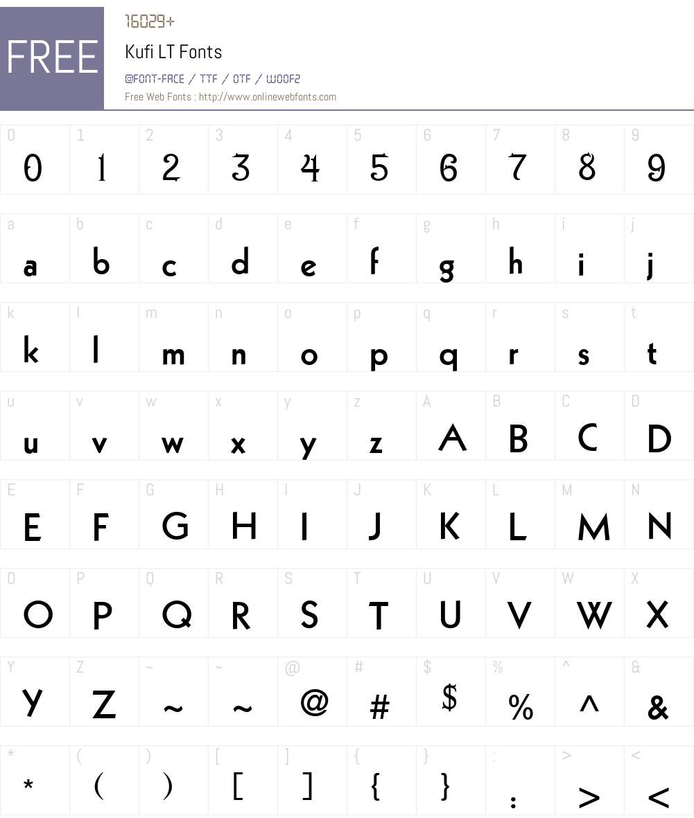 Kufi LT Font Screenshots