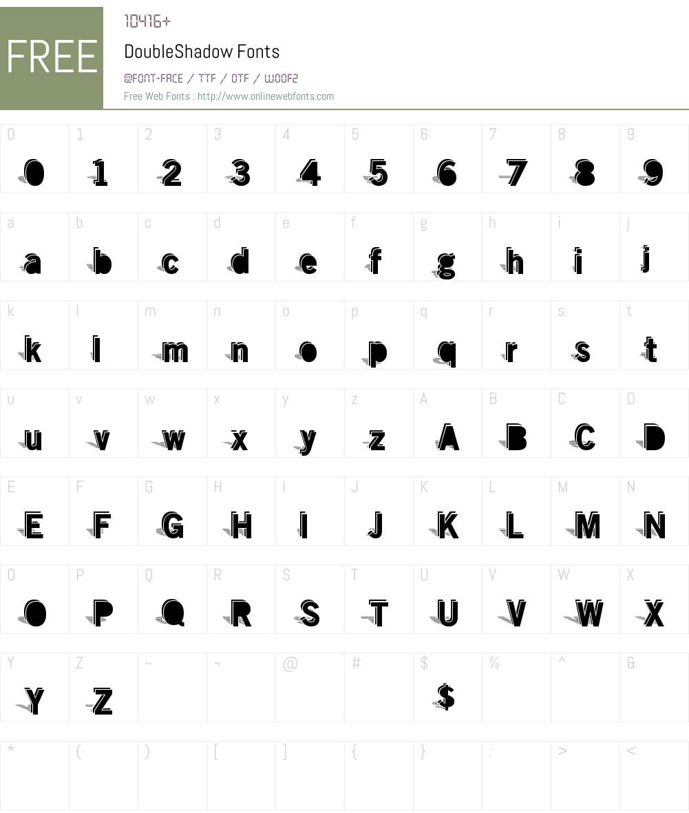 DoubleShadow Font Screenshots