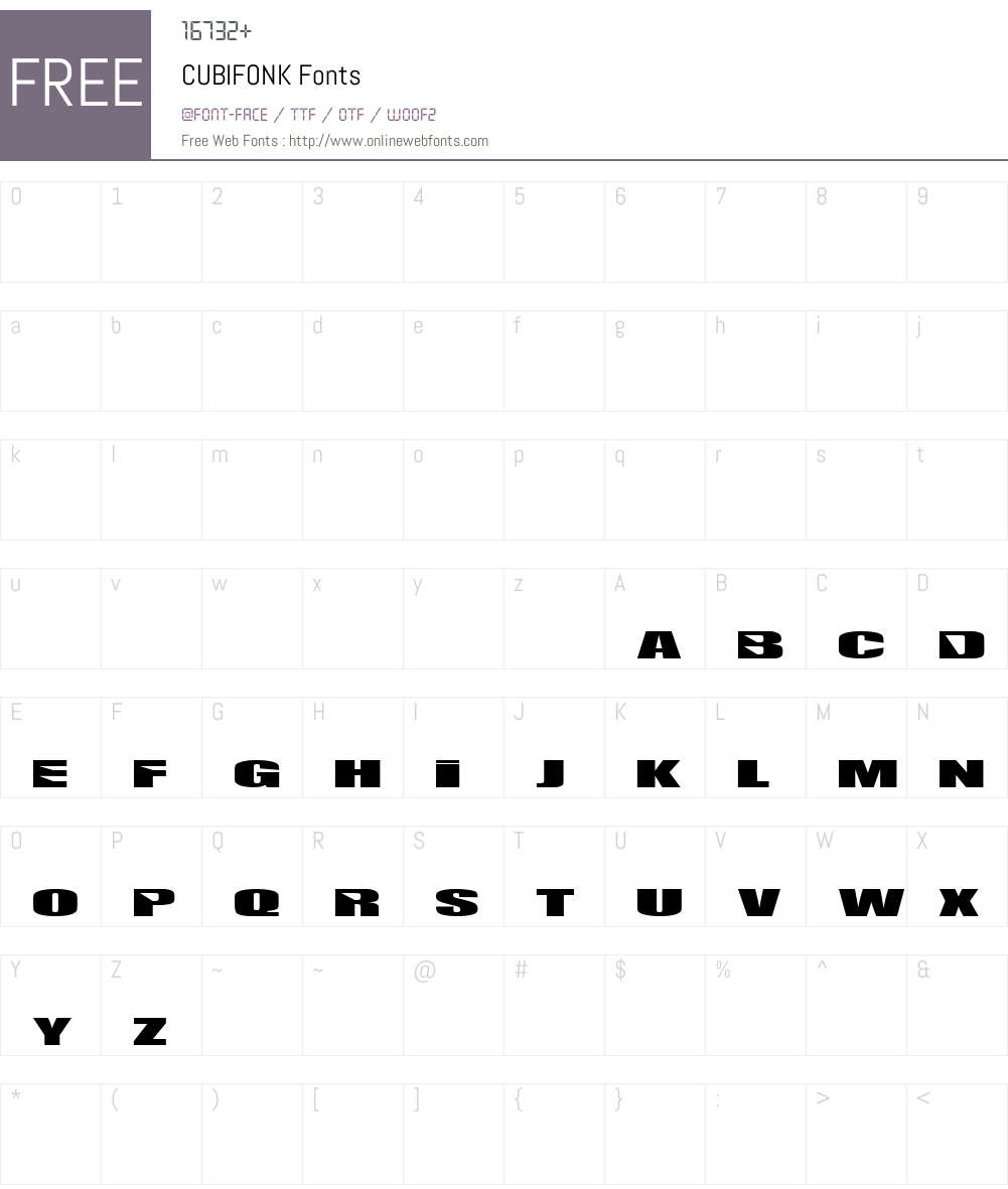 CUBIFONK Font Screenshots