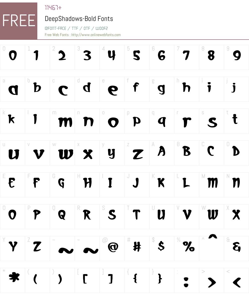 Deep Shadows Font Screenshots