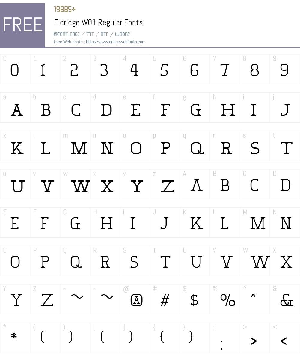 EldridgeW01-Regular Font Screenshots