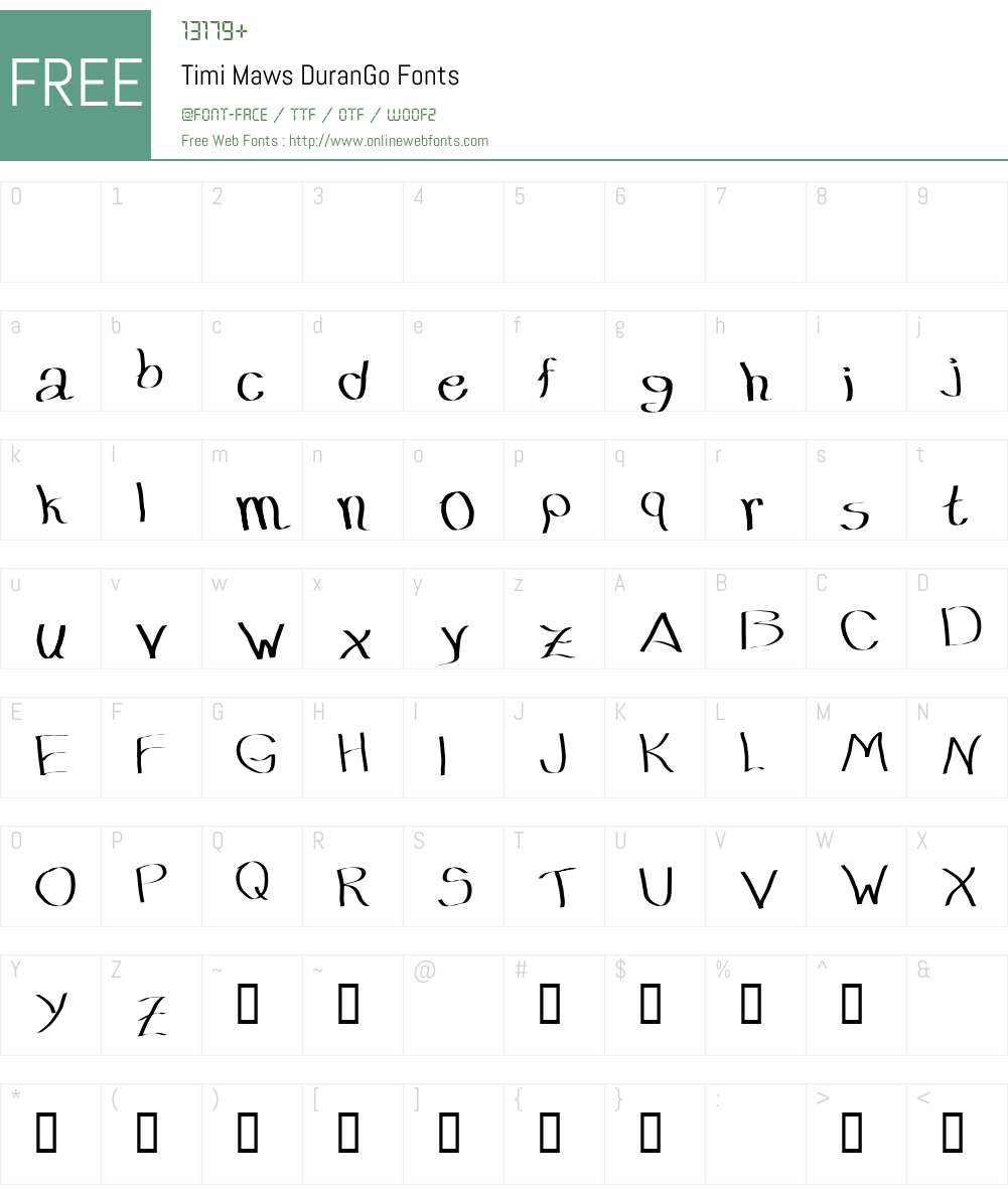 Timi Maws Font Screenshots