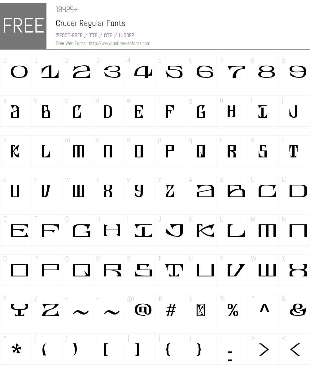 Cruder Font Screenshots