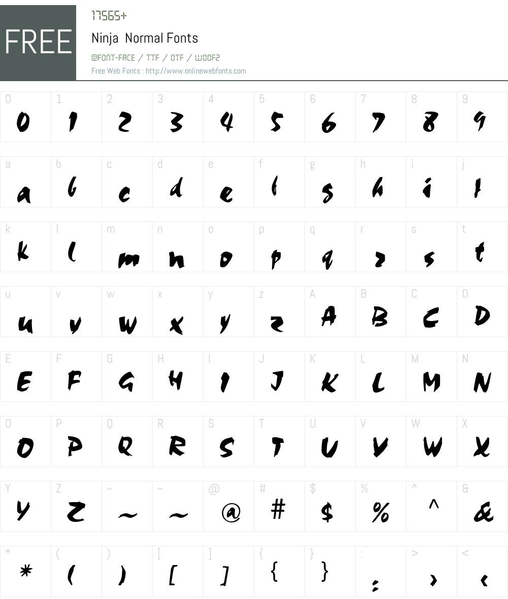 Ninja Font Screenshots
