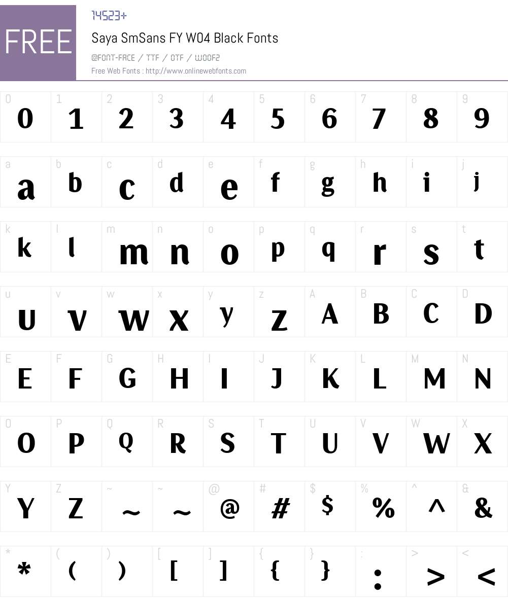 Saya SemiSans FY Font Screenshots