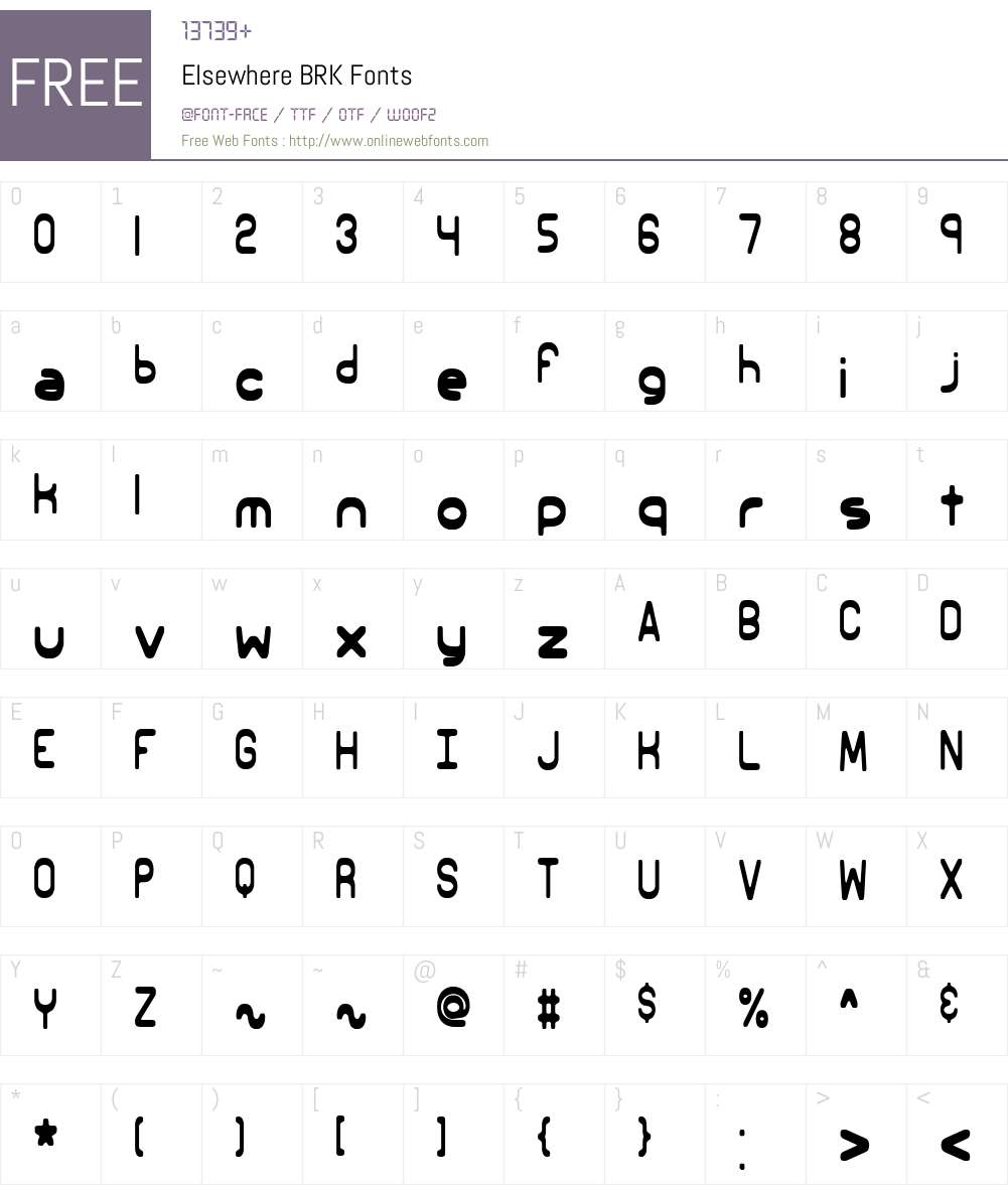 Elsewhere BRK Font Screenshots