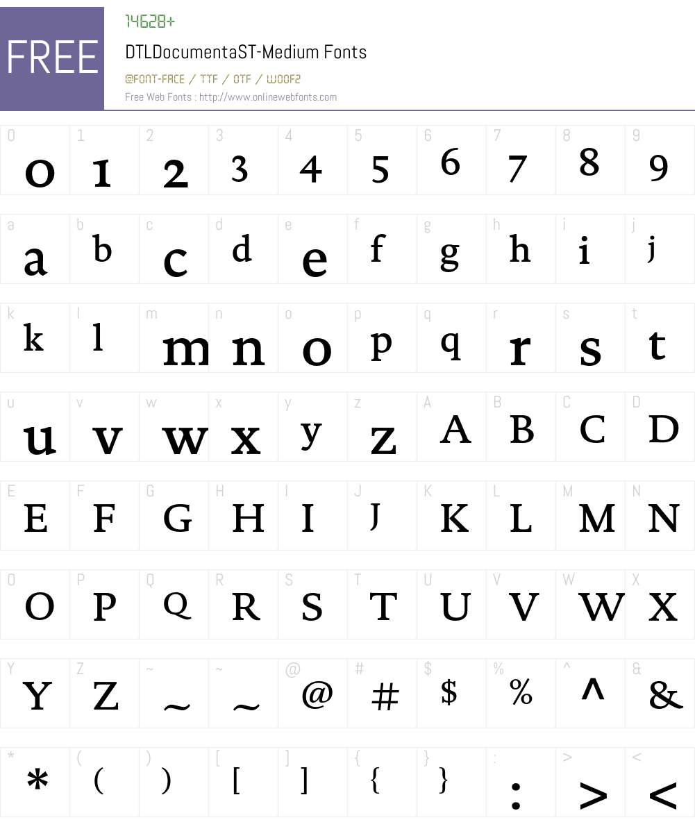 DTLDocumentaST Font Screenshots