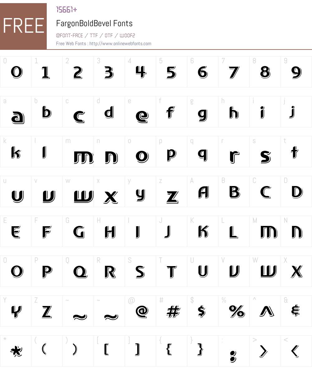 FargonW00-BdBevel Font Screenshots
