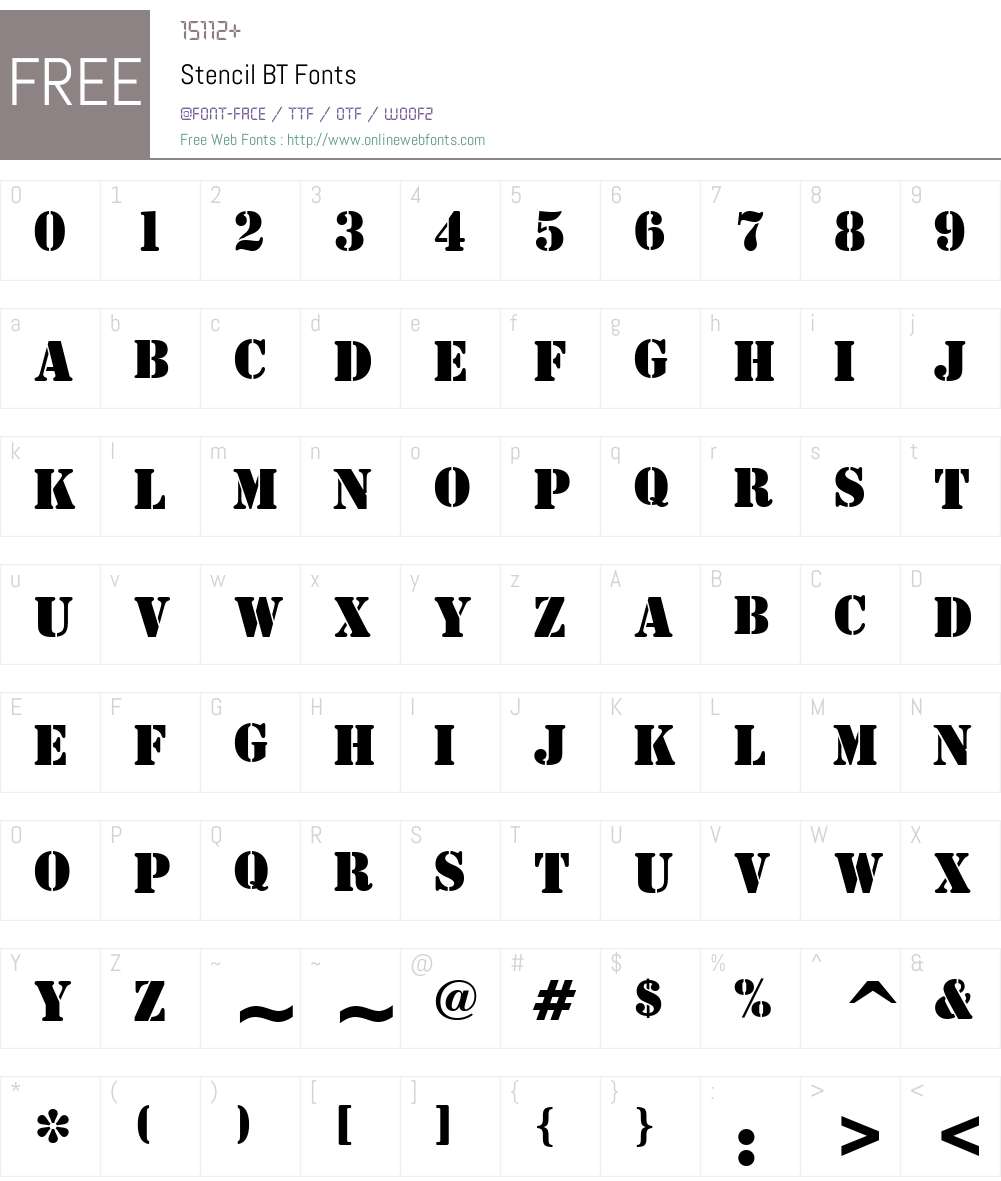 Stencil Font Screenshots