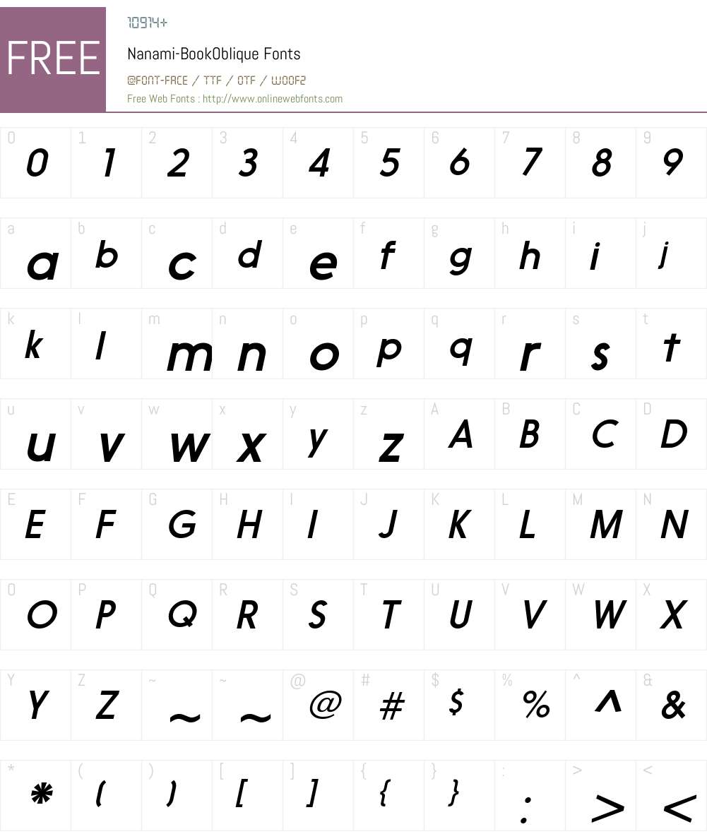 Nanami Font Screenshots