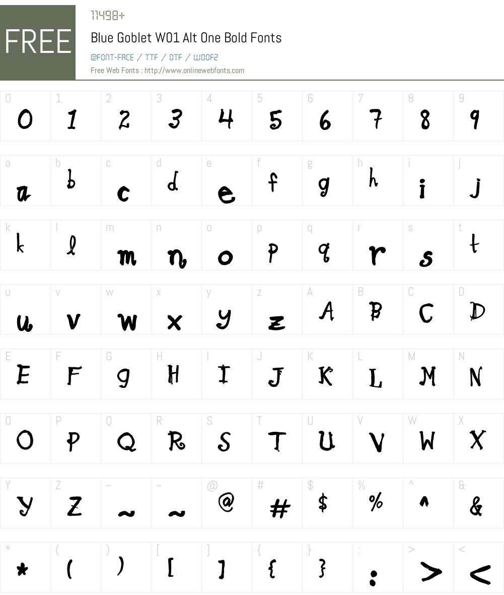 Blue Goblet Alternate One Bold Font Screenshots