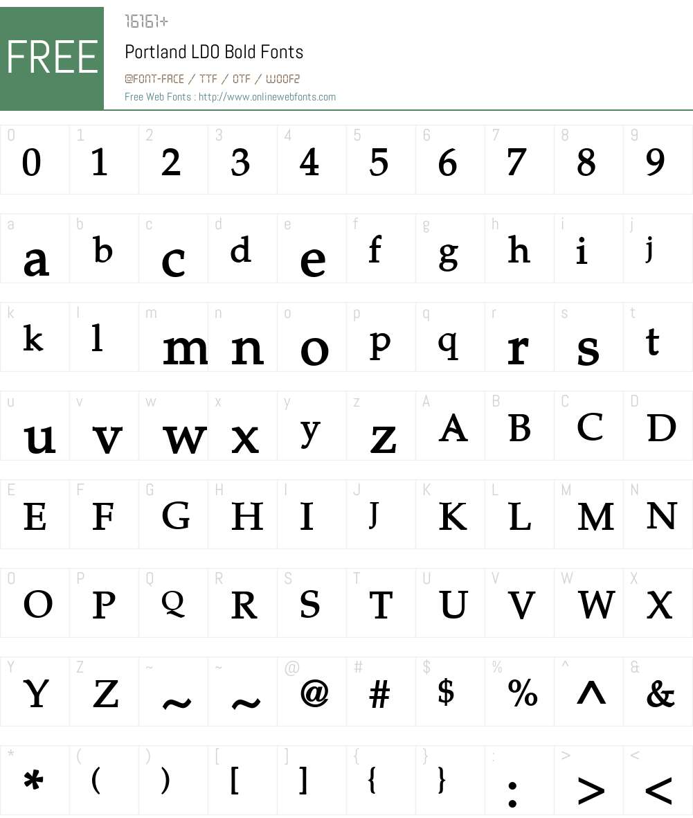 Portland LDO Font Screenshots