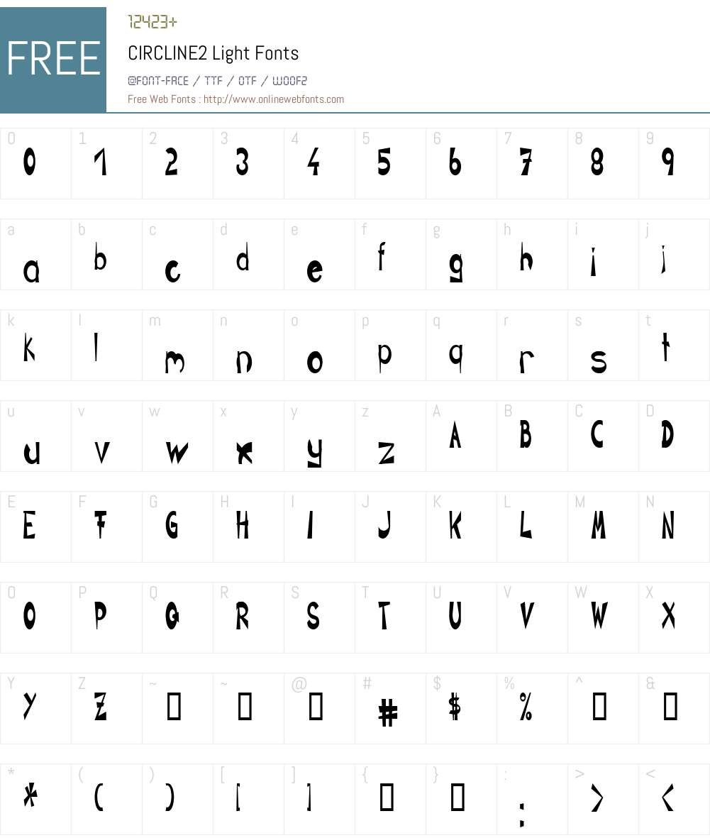 CIRCLINE2 Font Screenshots