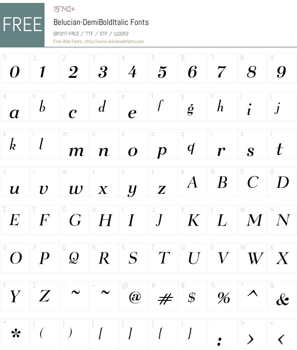 Belucian Font Screenshots