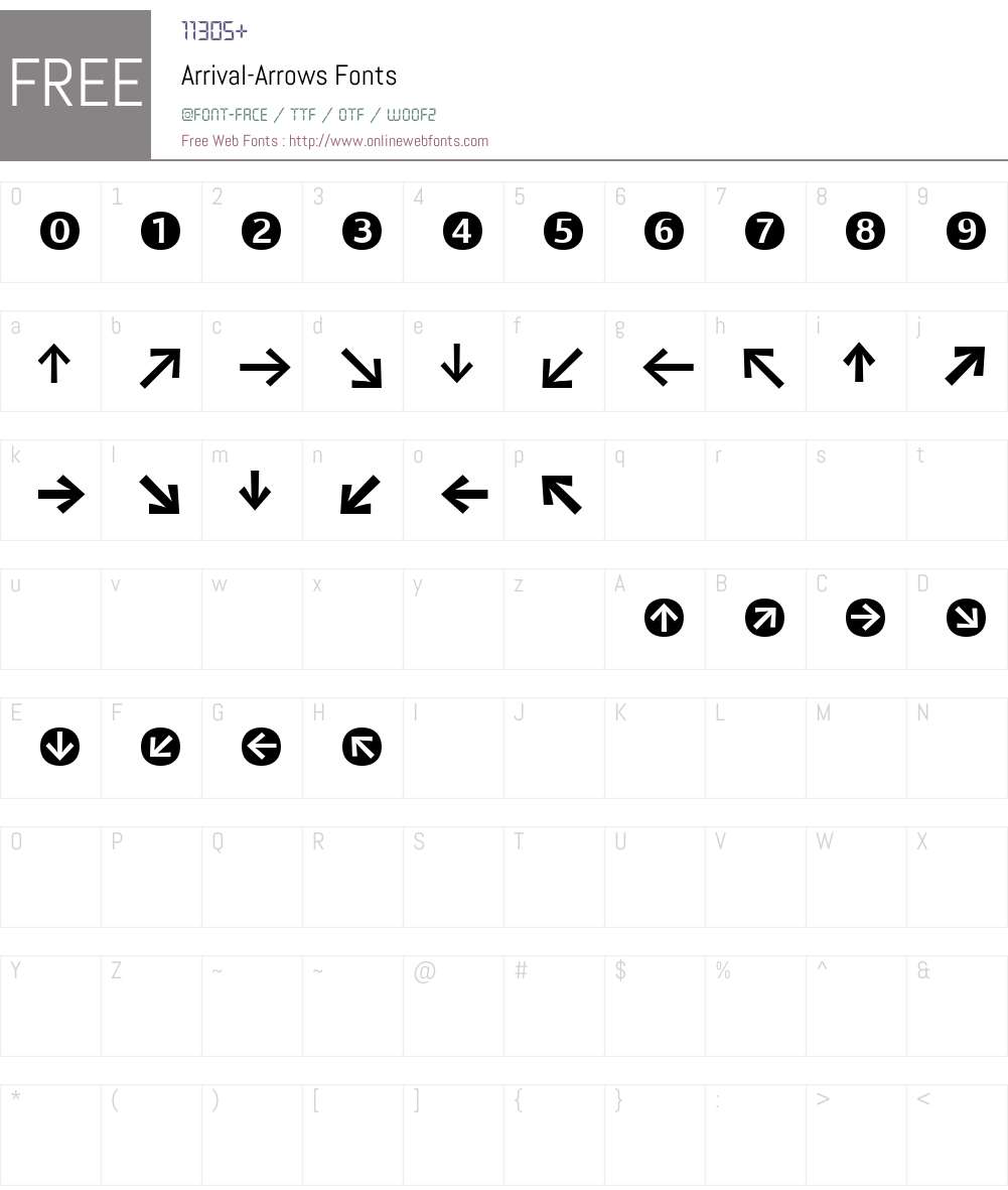 Arrival Arrows Font Screenshots