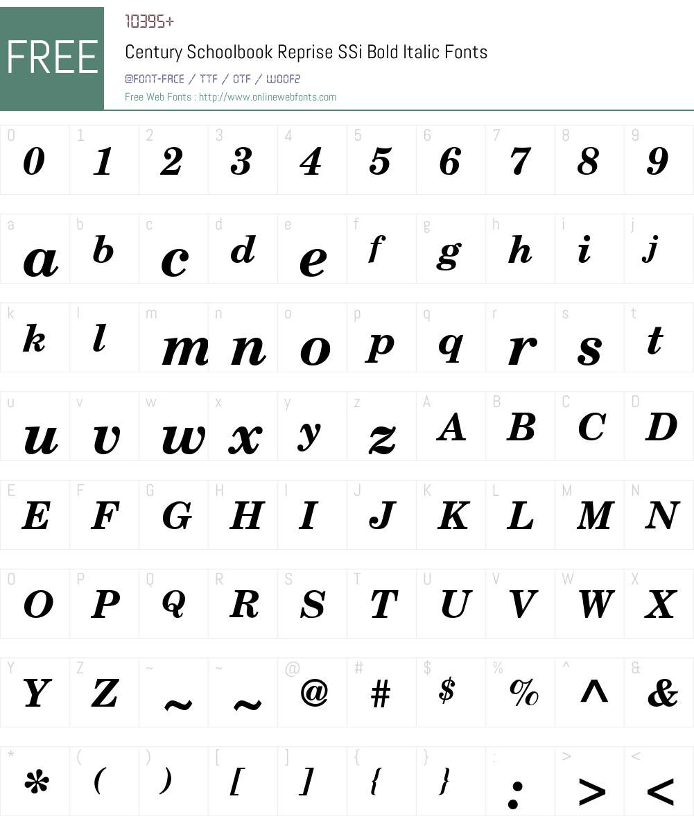 Century Schoolbook Reprise SSi Font Screenshots