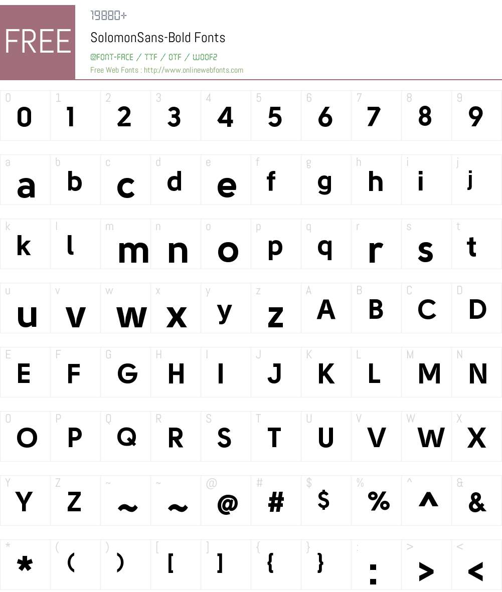 Solomon Sans Bold Font Screenshots