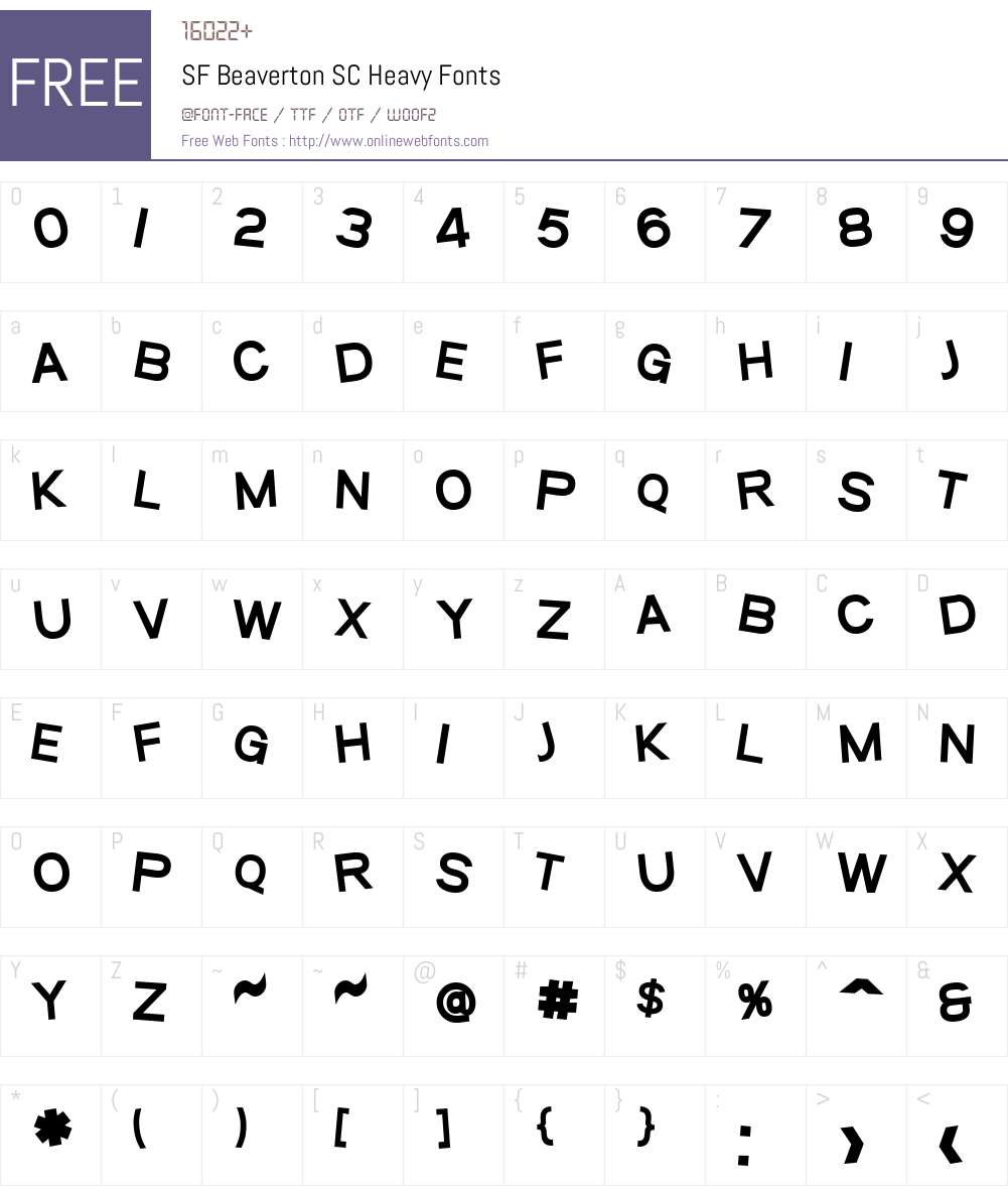 SF Beaverton SC Font Screenshots
